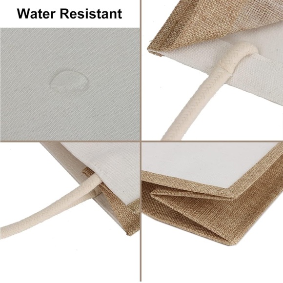 Burlap Tote Bags w/ Handles Reusable Bag for any occasion brand new (3 of them) - Picture 4 of 7